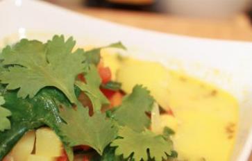  Chickpea Turmeric Soup with Fresh Cilantro 