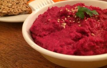 Recipe: Bright Beet Ginger Hummus