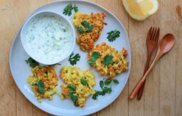 Meatless Monday: Crispy Cauliflower Fritters With Cool Cucumber Yogurt Sauce